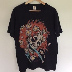 Ed Hardy T-Shirt Floral Skull Size XL